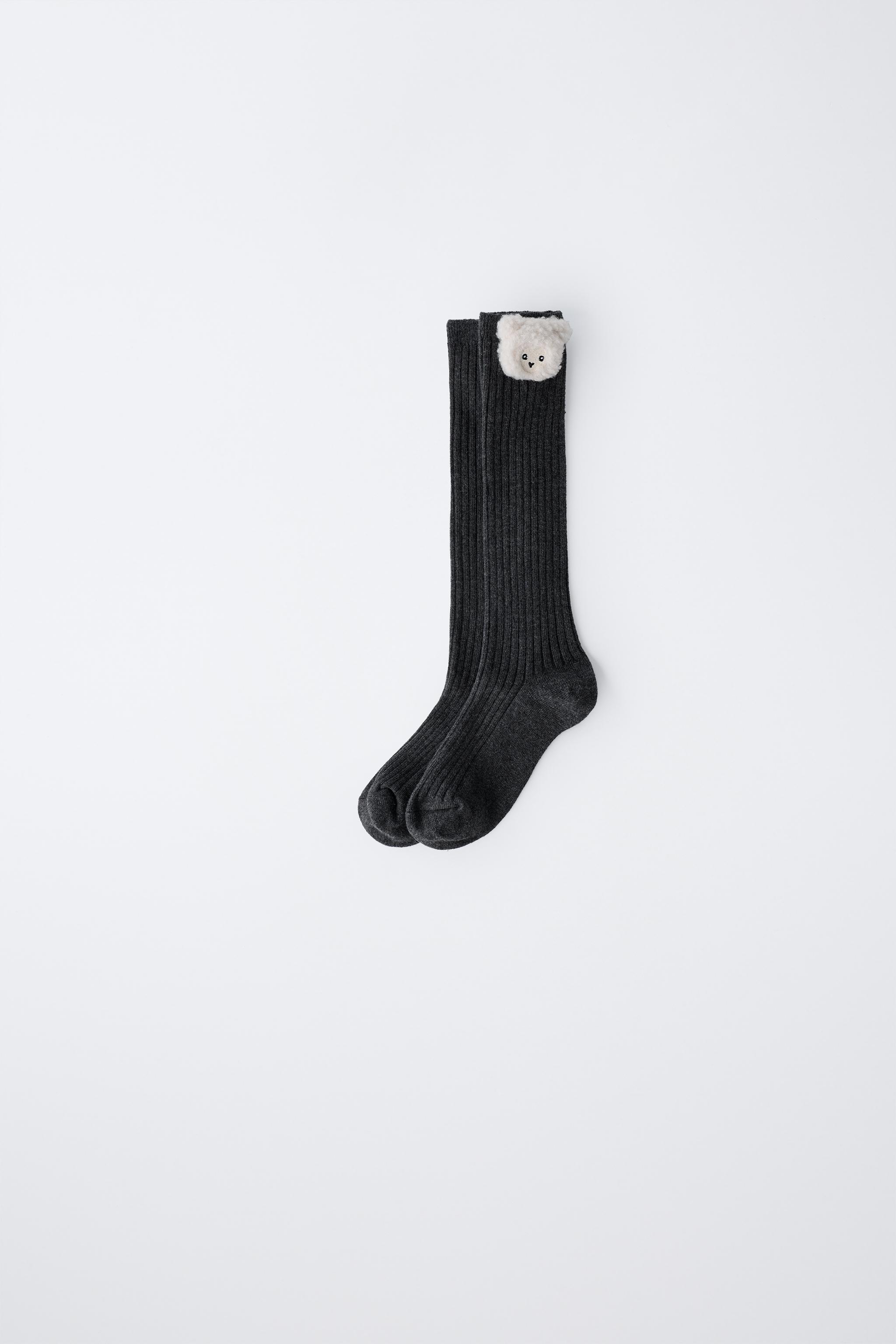 LONG RIBBED SOCKS WITH ANIMAL DETAIL